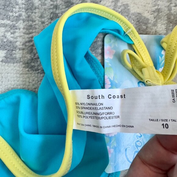 NWT Late 90s Vintage Y2K Aqua and Yellow String Bikini With Skirt - Picture 11 of 12